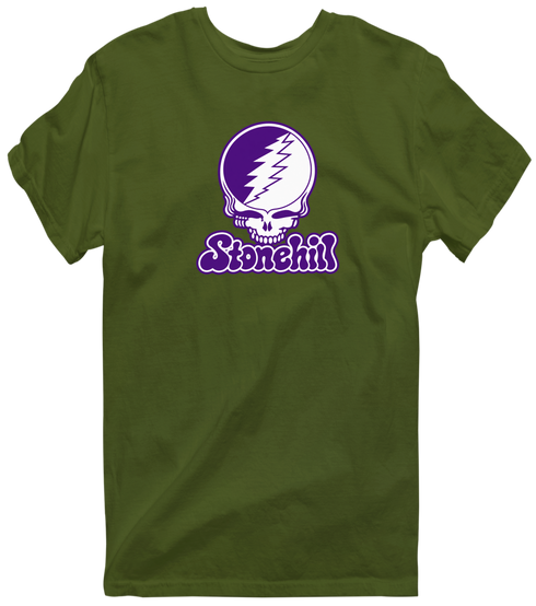 Stonehill Stealie Premium Unisex T-Shirt — Design: Stonehill College — Military Green
