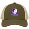 Stonehill Stealie Premium Unisex Trucker Cap — Design: Stonehill College — Moss/Khaki