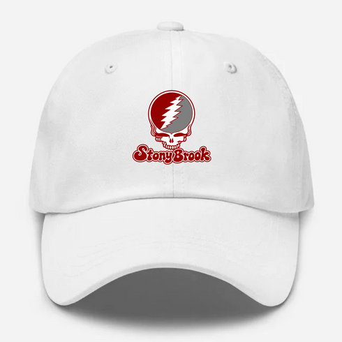 Stony Brook Stealie Premium Unisex Dad Hat — Design: Stony Brook University — White