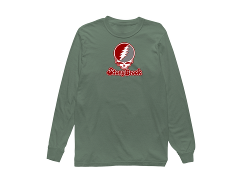 Stony Brook Stealie Premium Unisex Long-Sleeve — Design: Stony Brook University — Light Green