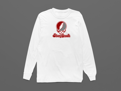 Stony Brook Stealie Premium Unisex Long-Sleeve — Design: Stony Brook University — White