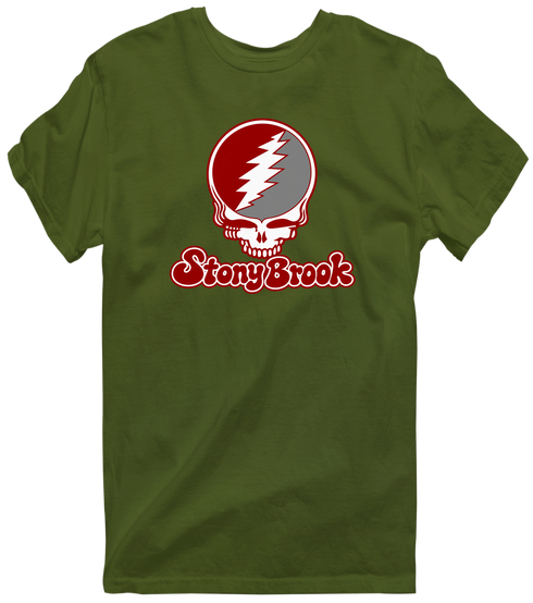 Stony Brook Stealie Premium Unisex T-Shirt — Design: Stony Brook University — Military Green