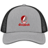 Stony Brook Stealie Premium Unisex Trucker Cap — Design: Stony Brook University — Heather Grey/Black