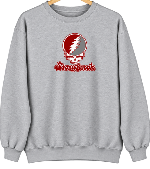 Stony Brook Stealie Premium Unisex Crewneck — Design: Stony Brook University — Sport Grey