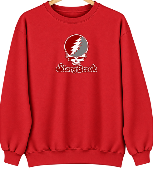 Stony Brook Stealie Premium Unisex Crewneck — Design: Stony Brook University — Red