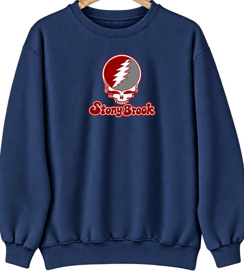 Stony Brook Stealie Premium Unisex Crewneck — Design: Stony Brook University — Navy