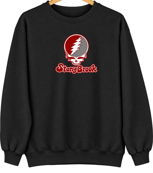 Stony Brook Stealie Premium Unisex Crewneck — Design: Stony Brook University — Black