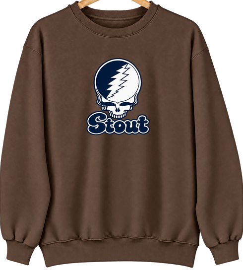 Stout Stealie Premium Unisex Crewneck — Design: Wisconsin-Stout University of — Brown