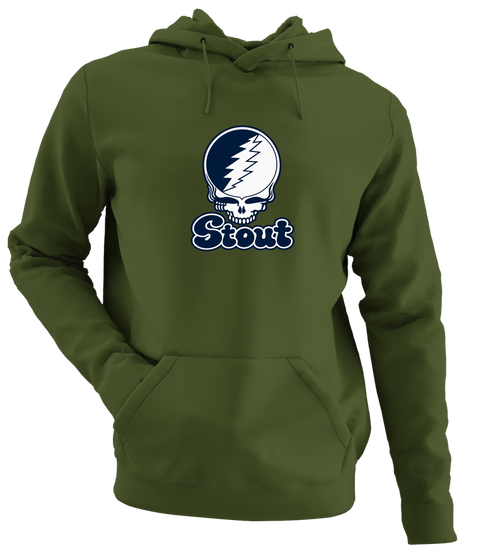 Stout Stealie Premium Unisex Hoodie — Design: Wisconsin-Stout University of — Military Green