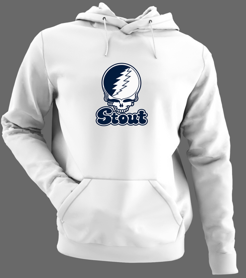 Stout Stealie Premium Unisex Hoodie — Design: Wisconsin-Stout University of — White/Grey