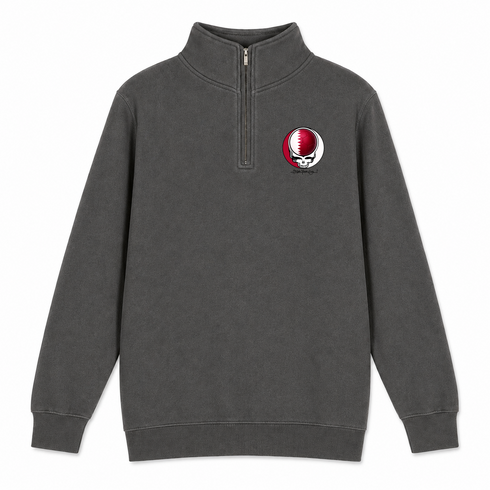 Qatar FIFA World Cup - Premium Grateful Dead Quarter-Zip Pullover - Charcoal - 5