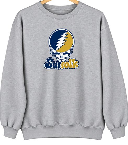 Suffolk Stealie Premium Unisex Crewneck — Design: Suffolk University — Sport Grey