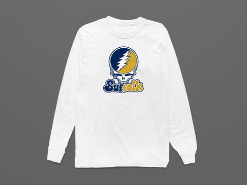 Suffolk Stealie Premium Unisex Long-Sleeve — Design: Suffolk University — White