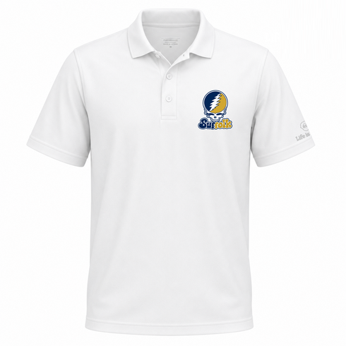 Suffolk Stealie Premium Unisex Polo — Design: Suffolk University — White