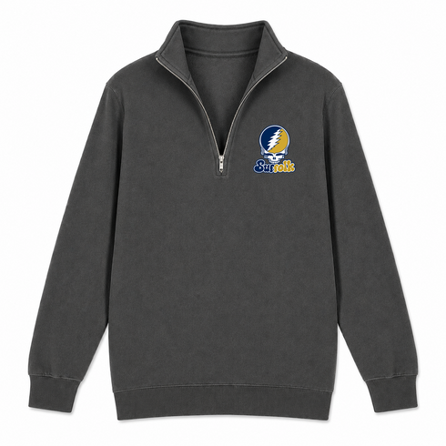 Suffolk Stealie Premium Unisex Quarter-Zip — Design: Suffolk University — Charcoal