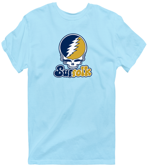 Suffolk Stealie Premium Unisex T-Shirt — Design: Suffolk University — Light Blue