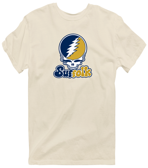Suffolk Stealie Premium Unisex T-Shirt — Design: Suffolk University — Sand