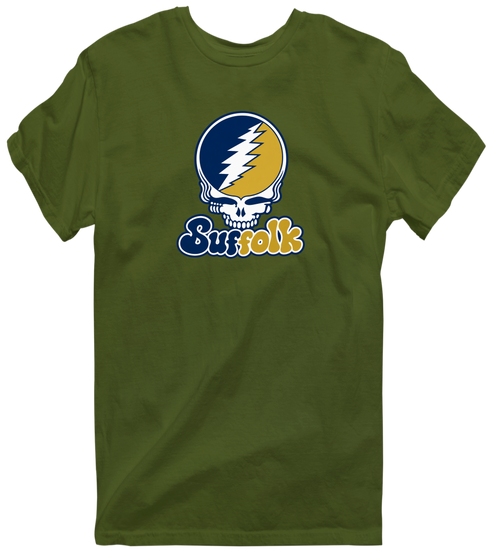 Suffolk Stealie Premium Unisex T-Shirt — Design: Suffolk University — Military Green