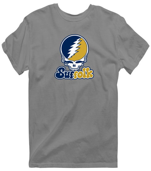 Suffolk Stealie Premium Unisex T-Shirt — Design: Suffolk University — Dark Heather