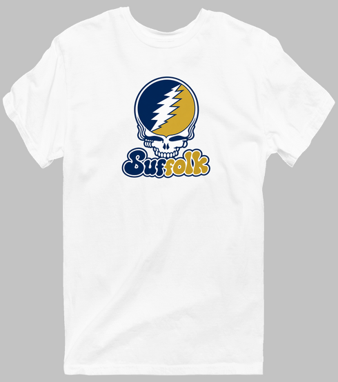 Suffolk Stealie Premium Unisex T-Shirt — Design: Suffolk University — White