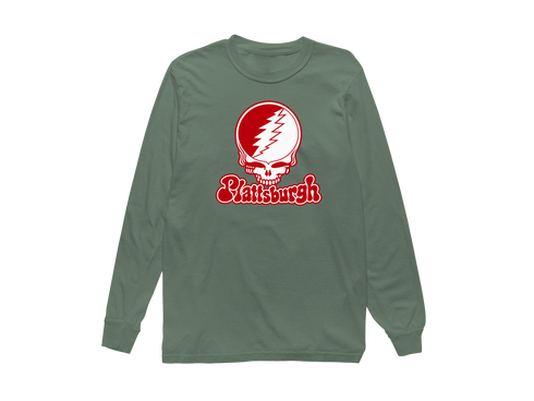 Plattsburgh Stealie Premium Unisex Long-Sleeve — Design: SUNY Plattsburgh — Light Green