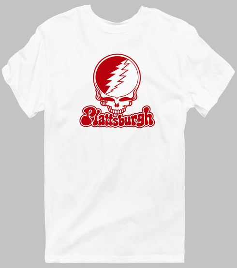 Plattsburgh Stealie Premium Unisex T-Shirt — Design: SUNY Plattsburgh — White
