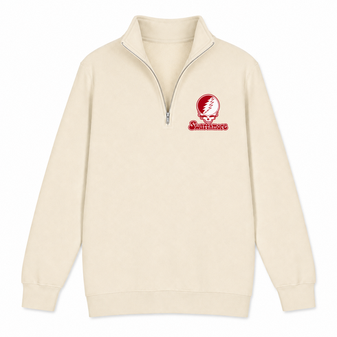 Swarthmore Stealie Premium Unisex Quarter-Zip — Design: Swarthmore College — Sand