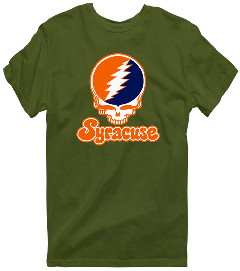 Syracuse Stealie Premium Unisex T-Shirt — Design: Syracuse University — Military Green