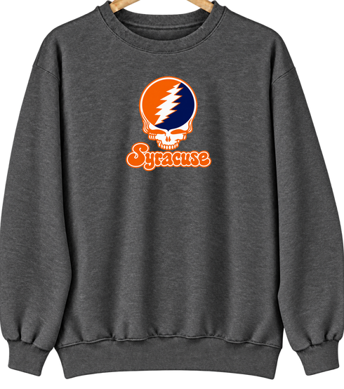 Syracuse Stealie Premium Unisex Crewneck — Design: Syracuse University — Dark Heather