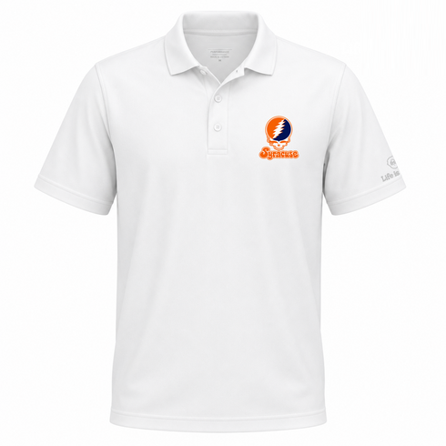 Syracuse Stealie Premium Unisex Polo — Design: Syracuse University — White