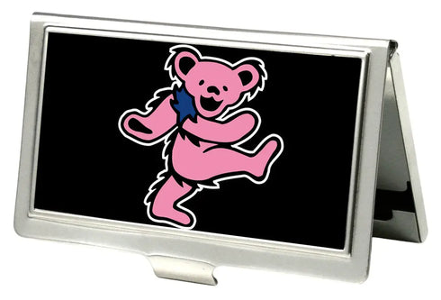 Grateful Dead - Business Card Holder - SMALL - Dancing Bear FCG Black Pink - StealieShop