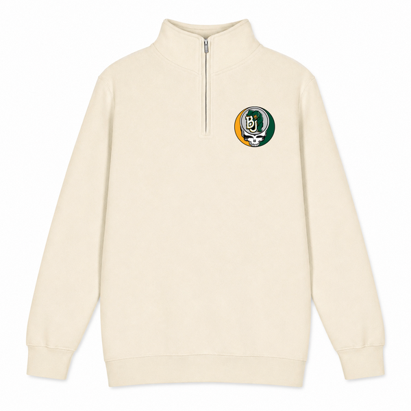 Baylor University - Premium Grateful Dead Quarter-Zip Pullover - Sand - 1
