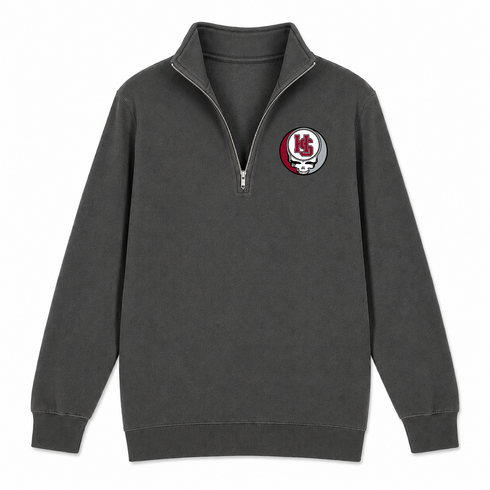 Hampden Sydney - Premium Grateful Dead Quarter-Zip Pullover - Charcoal - 5