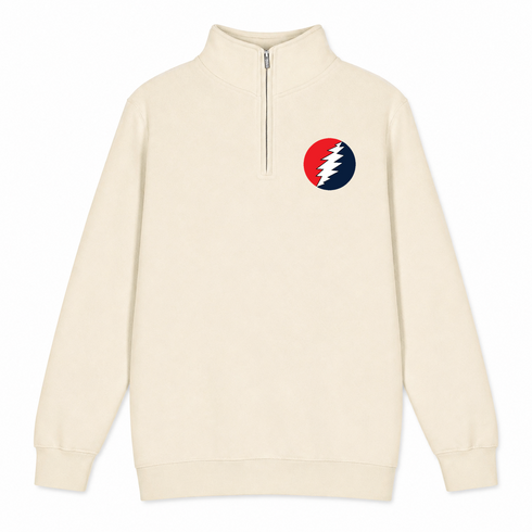Classic - Premium Grateful Dead Quarter-Zip Pullover - Sand - 1
