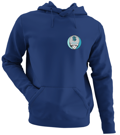 Seattle Kraken - Premium Grateful Dead Left Chest Hoodie - Navy - 2