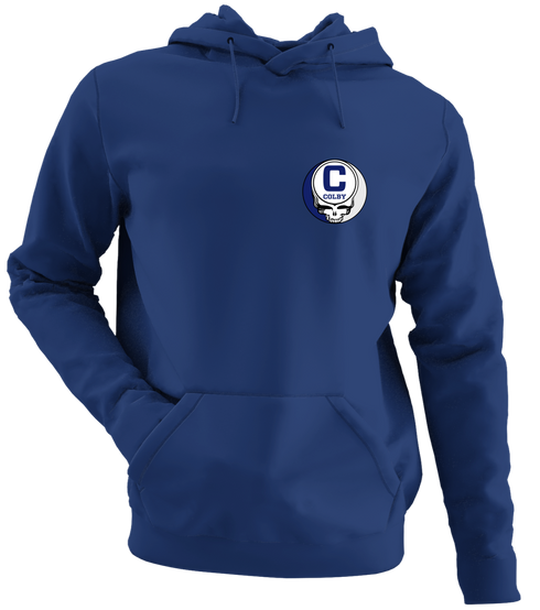 Colby College - Premium Grateful Dead Left Chest Hoodie - Navy - 2
