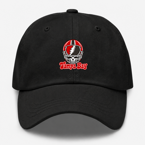 Tampa Bay Helmet Stealie Premium Unisex Dad Hat — Tampa Bay Buccaneers — Black
