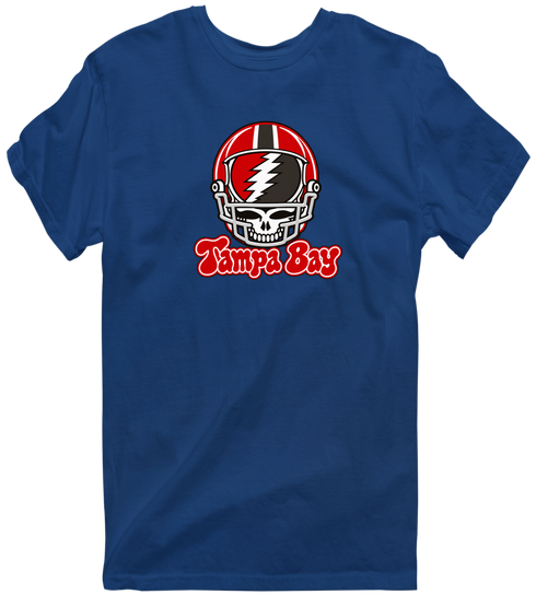 Tampa Bay Helmet Stealie Premium Unisex T-Shirt — Tampa Bay Buccaneers — Navy
