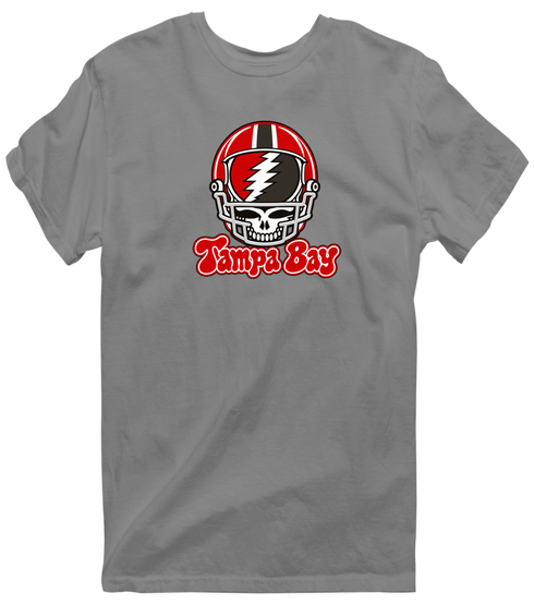 Tampa Bay Helmet Stealie Premium Unisex T-Shirt — Tampa Bay Buccaneers — Dark Heather