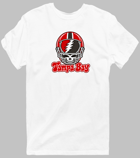 Tampa Bay Helmet Stealie Premium Unisex T-Shirt — Tampa Bay Buccaneers — White