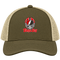 Tampa Bay Helmet Stealie Premium Unisex Trucker Cap — Tampa Bay Buccaneers — Moss/Khaki