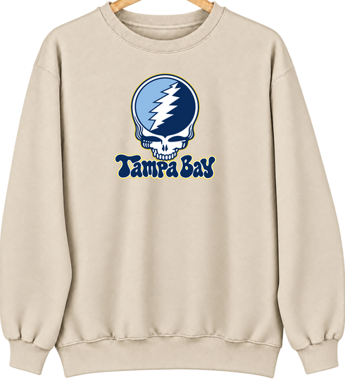 Tampa Bay Baseball Stealie Grateful Dead Crewneck — Tampa Bay Rays — Sand