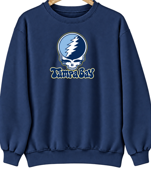 Tampa Bay Baseball Stealie Grateful Dead Crewneck — Tampa Bay Rays — Navy