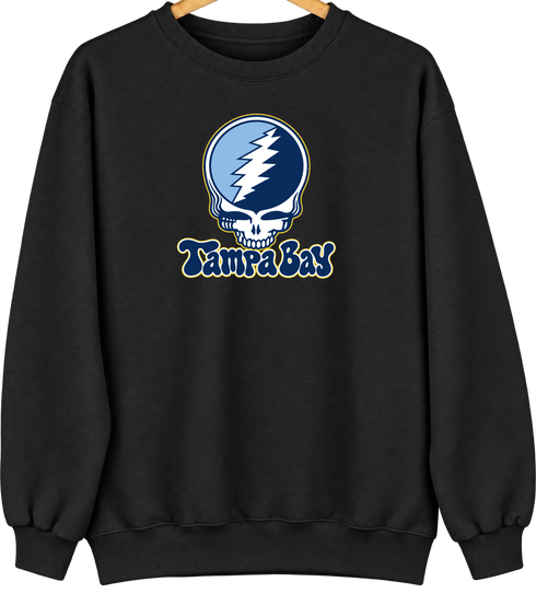Tampa Bay Baseball Stealie Grateful Dead Crewneck — Tampa Bay Rays — Black