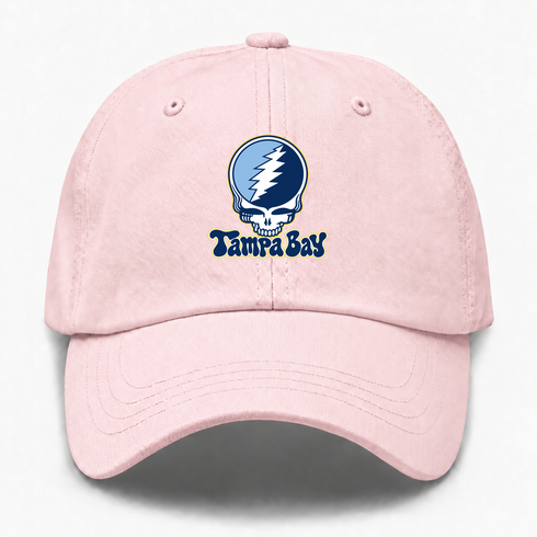 Tampa Bay Baseball Stealie Grateful Dead Dad Hat — Tampa Bay Rays — Pink