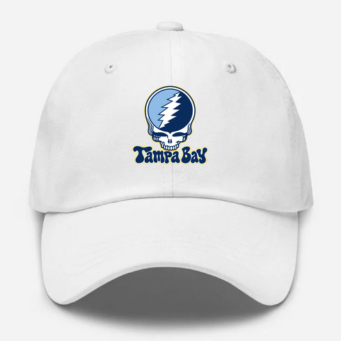 Tampa Bay Baseball Stealie Grateful Dead Dad Hat — Tampa Bay Rays — White