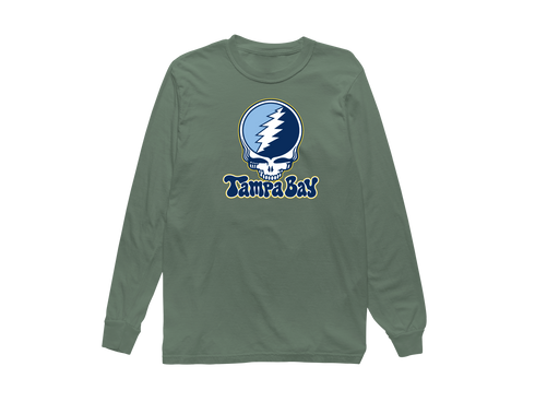 Tampa Bay Baseball Stealie Grateful Dead Long-Sleeve — Tampa Bay Rays — Light Green