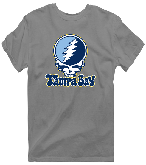 Tampa Bay Baseball Stealie Grateful Dead T-Shirt — Tampa Bay Rays — Dark Heather