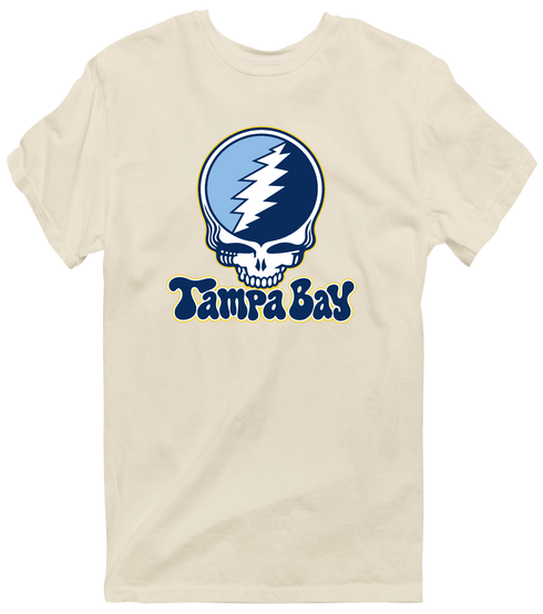 Tampa Bay Baseball Stealie Grateful Dead T-Shirt — Tampa Bay Rays — Sand