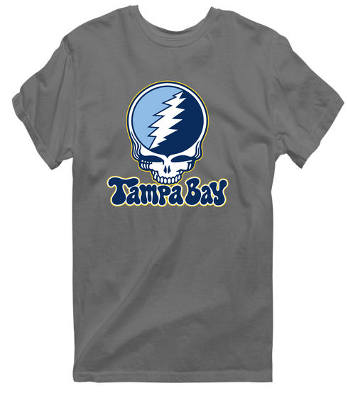 Tampa Bay Baseball Stealie Grateful Dead T-Shirt — Tampa Bay Rays — Charcoal